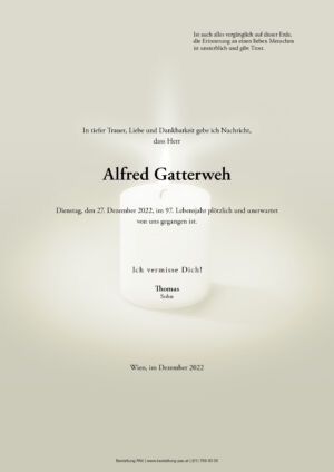 Traueranzeige von Alfred Gatterweh