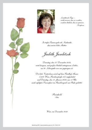 Traueranzeige von Judith Jurditsch