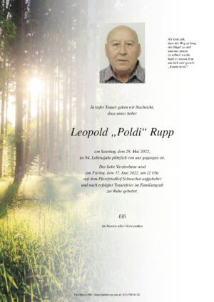 Traueranzeige von Leopold Rupp