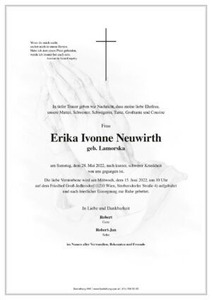 Traueranzeige von Erika Neuwirth
