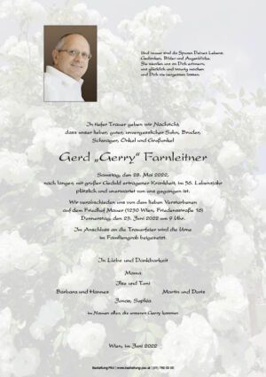 Traueranzeige von Gerd Farnleitner