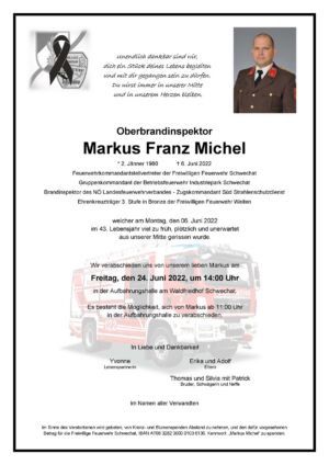 Traueranzeige von Markus Michel