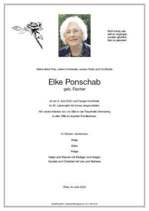 Traueranzeige von Elke Ponschab