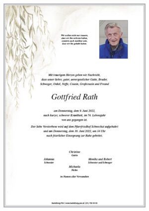 Traueranzeige von Gottfried Rath