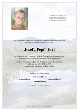 Traueranzeige von Josef Ertl
