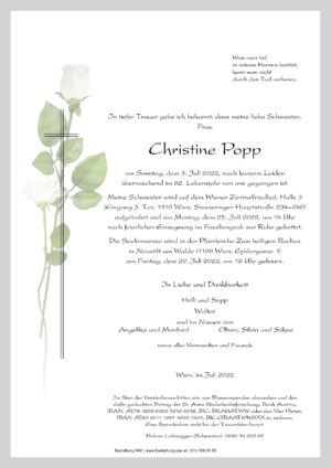 Traueranzeige von Christine Popp