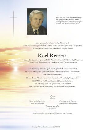 Traueranzeige von Karl Kropac