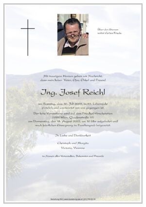 Traueranzeige von Ing. Josef Reichl
