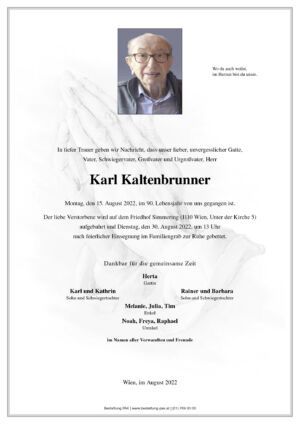 Traueranzeige von Karl Kaltenbrunner