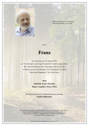 Traueranzeige von Franz Pollhammer