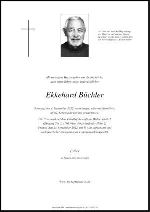 Traueranzeige von Ekkehard Büchler