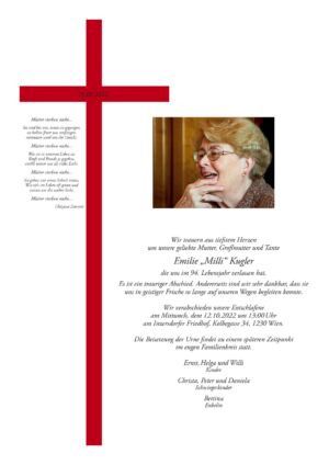 Traueranzeige von Emilie 