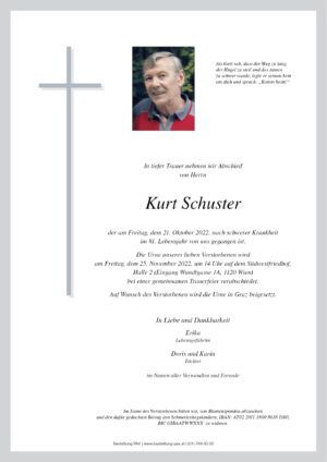 Traueranzeige von Kurt Schuster