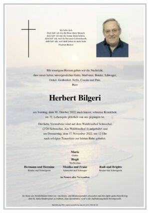 Traueranzeige von Herbert Bilgeri