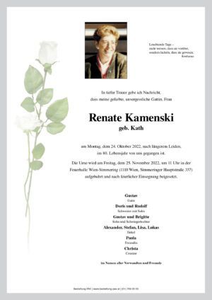 Traueranzeige von Renate Kamenski