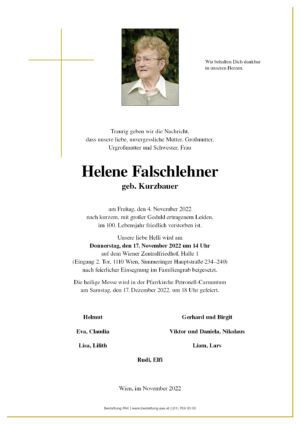 Traueranzeige von Helene Falschlehner