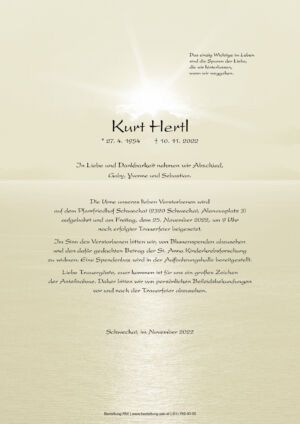 Traueranzeige von Kurt Hertl