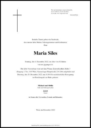 Traueranzeige von Maria Siles