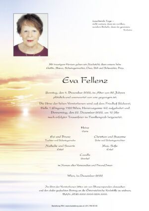 Traueranzeige von Eva Fellenz