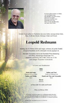 Traueranzeige von Leopold Redmann