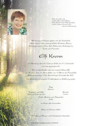 Traueranzeige von Elfi Krenn