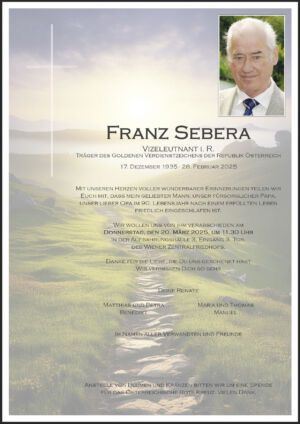 Traueranzeige von Franz Sebera