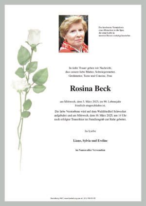 Traueranzeige von Rosina Beck