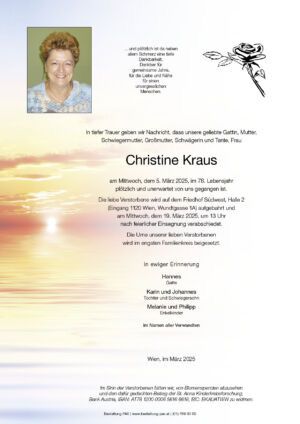 Traueranzeige von Christine Kraus