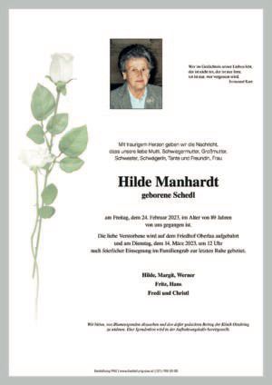 Traueranzeige von Hilde Manhardt