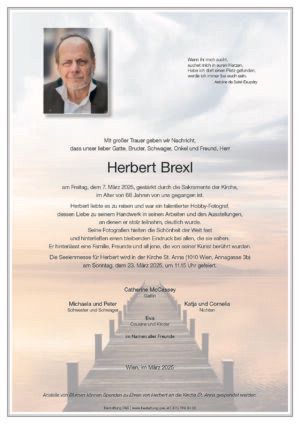 Traueranzeige von Herbert Brexl