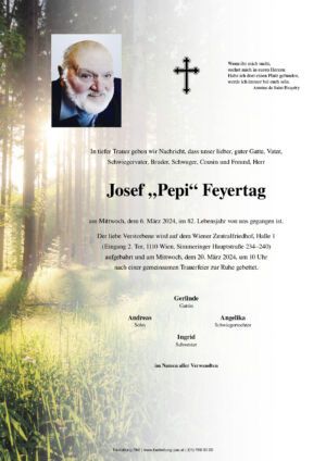 Traueranzeige von Josef Feyertag