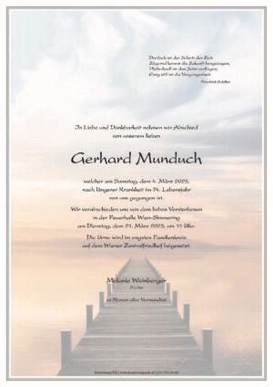 Traueranzeige von Gerhard Munduch