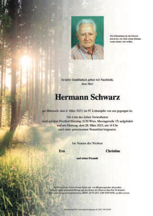 Traueranzeige von Hermann Schwarz