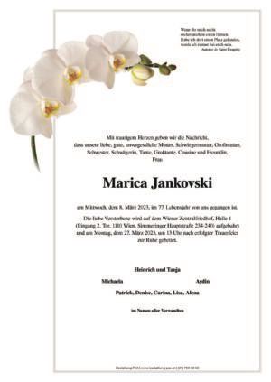 Traueranzeige von Marica Jankovski
