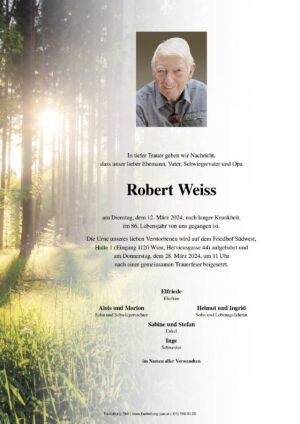 Traueranzeige von Robert Weiss