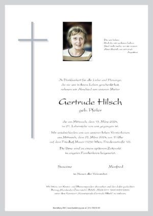 Traueranzeige von Gertrude Hilsch