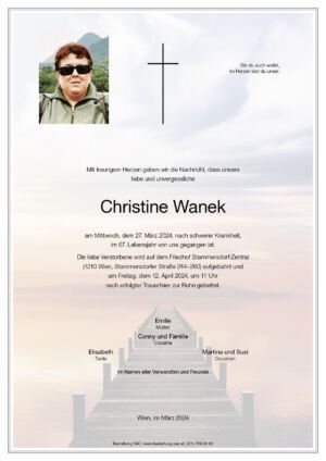 Traueranzeige von Christine Wanek