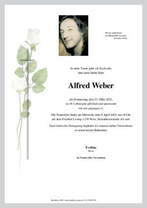 Traueranzeige von Alfred Weber