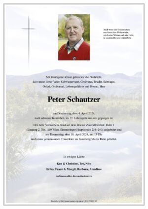 Traueranzeige von Peter Schautzer