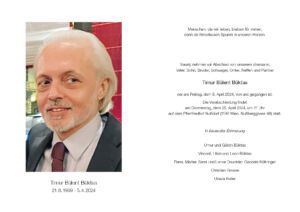 Traueranzeige von Timur Büktas