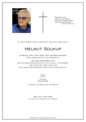 Traueranzeige von Helmut Soukup