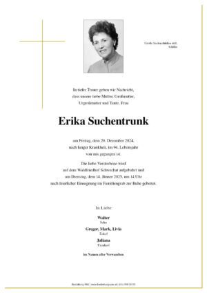 Traueranzeige von Erika Suchentrunk