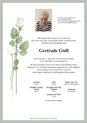 Traueranzeige von Gertrude Gödl