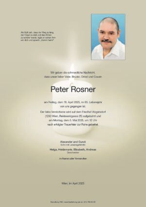 Traueranzeige von Peter Rosner
