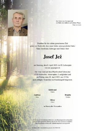 Traueranzeige von Josef Jež