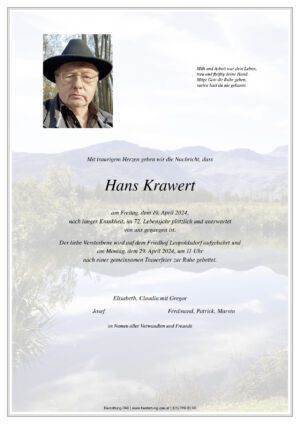 Traueranzeige von Hans Krawert