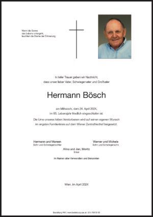 Traueranzeige von Hermann Bösch