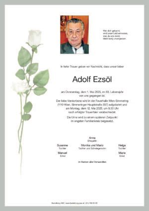 Traueranzeige von Adolf Ezsöl