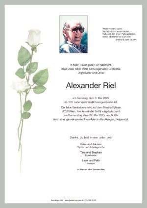 Traueranzeige von Alexander Riel