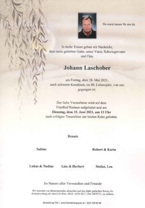Traueranzeige von Johann Laschober